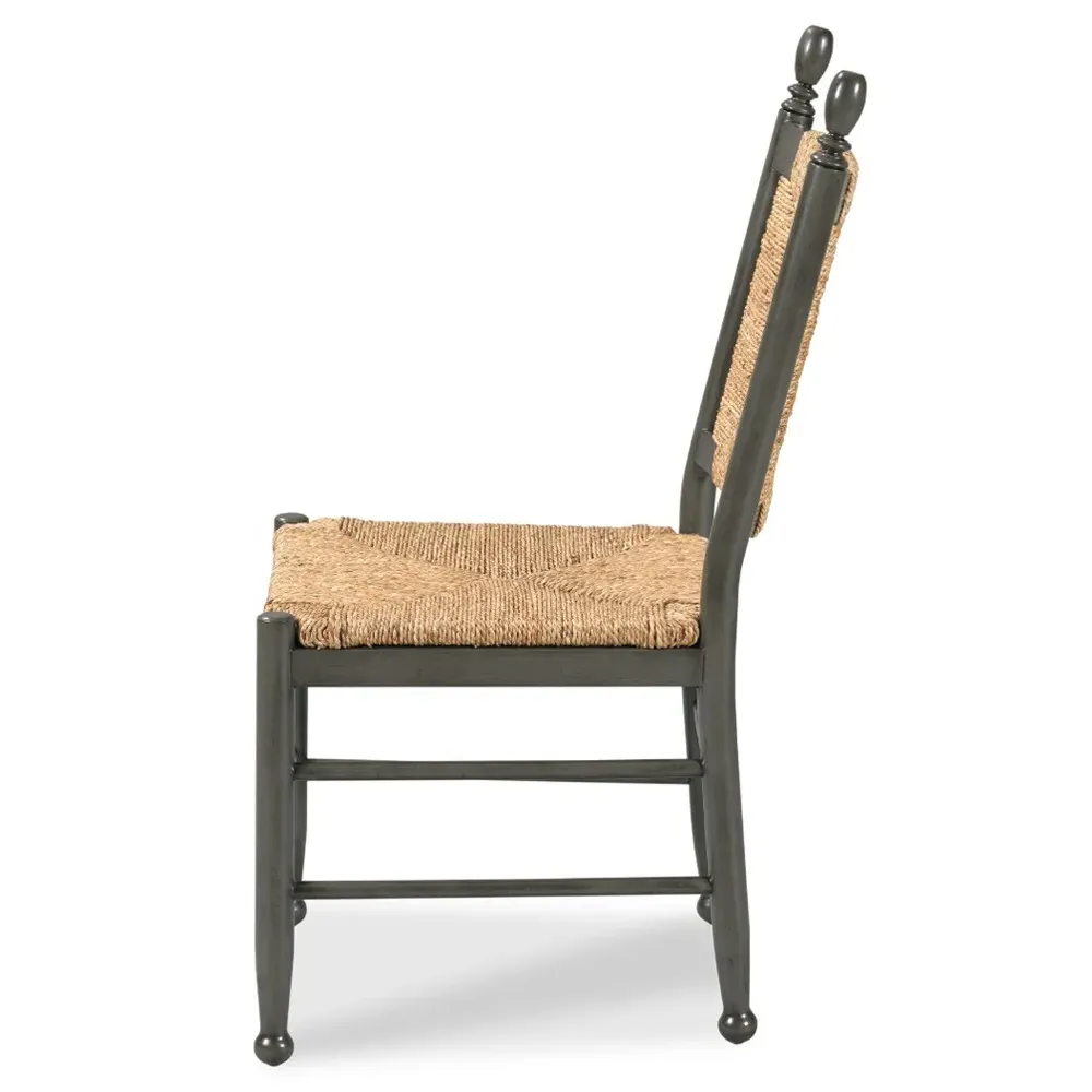 Plymouth Woven Rush Dining Chair - Black, Hardwood