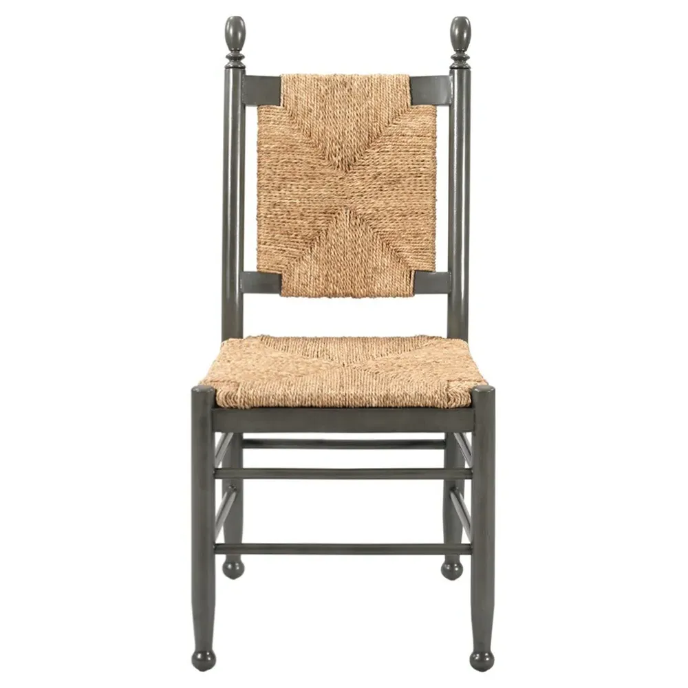 Plymouth Woven Rush Dining Chair - Black, Hardwood