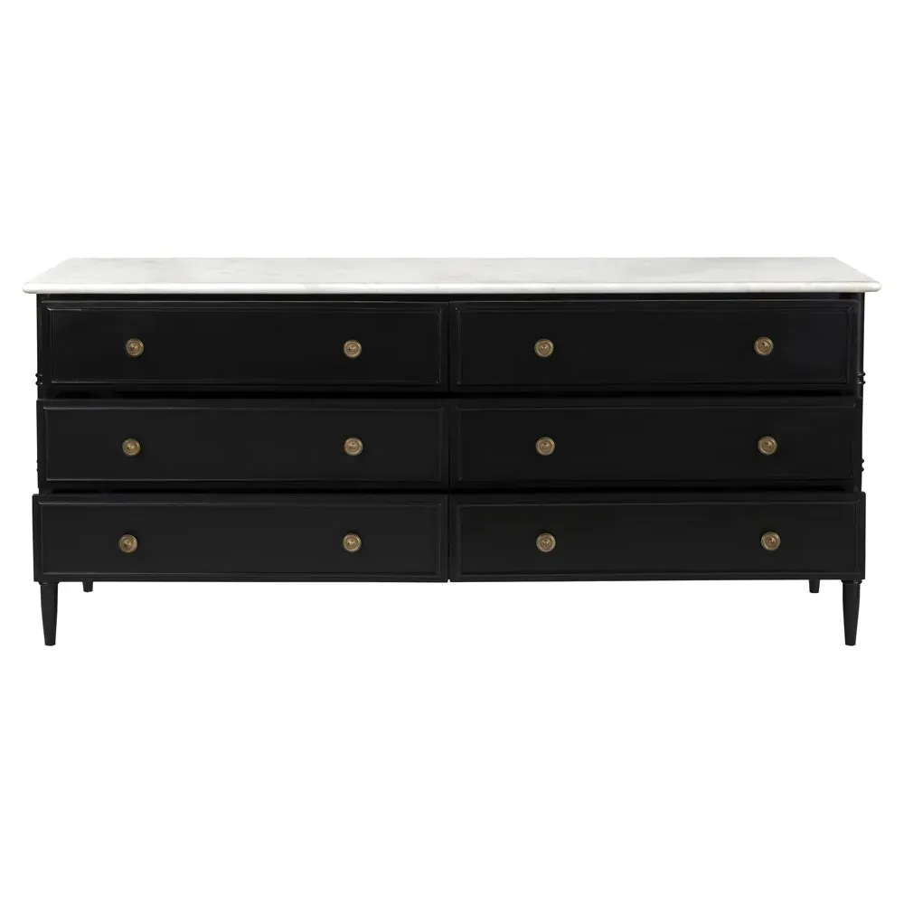 Poema Double Dresser - Black, Marble