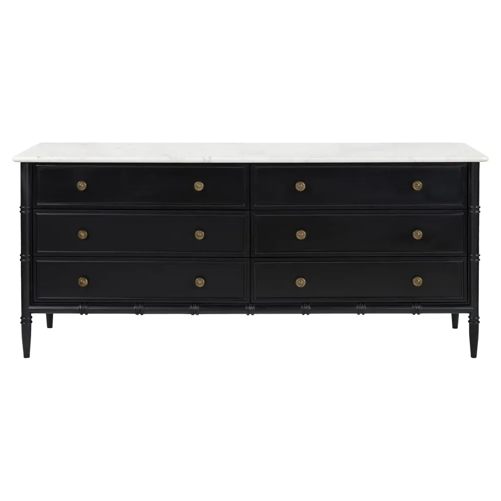 Poema Double Dresser - Black, Marble