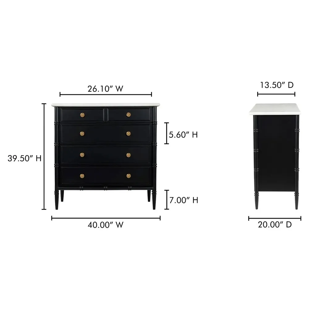 Poema Dresser - Black, Marble