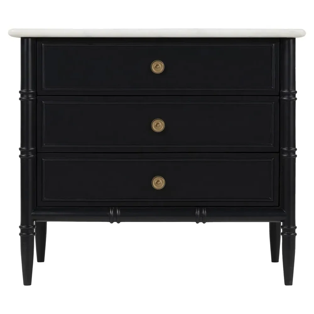 Poema Nightstand - Black, Marble image