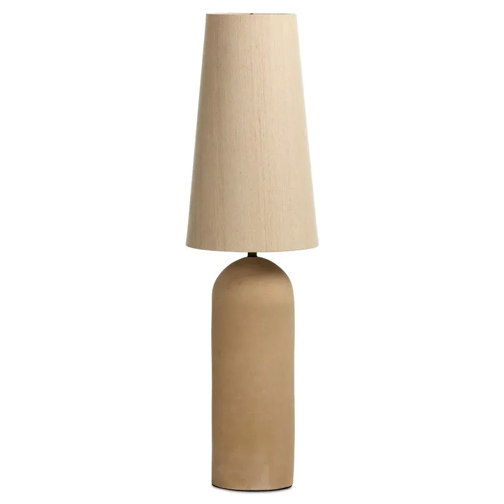 Polene Speckled Ceramic Floor Lamp - Beige, Brass