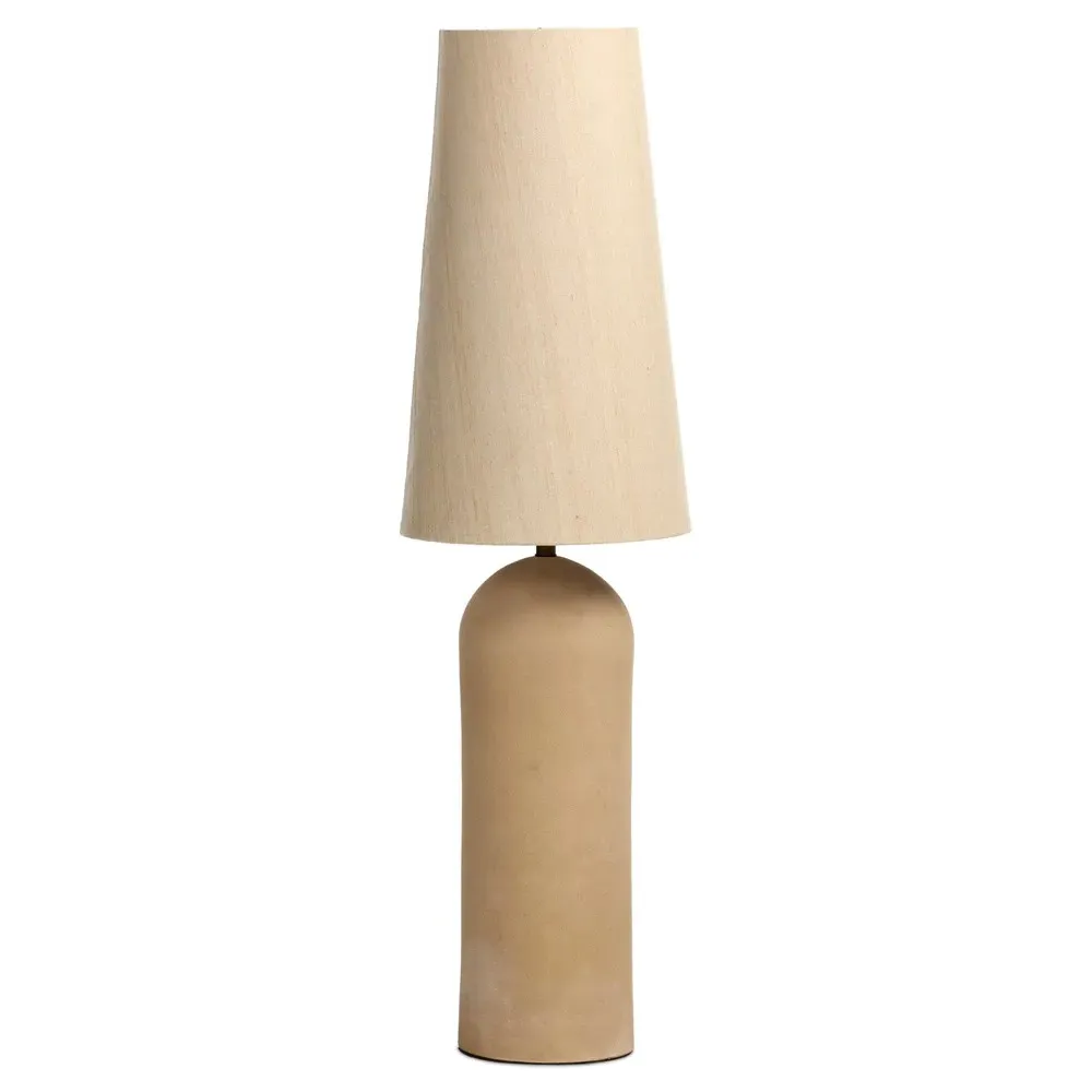 Polene Speckled Ceramic Floor Lamp - Beige, Brass