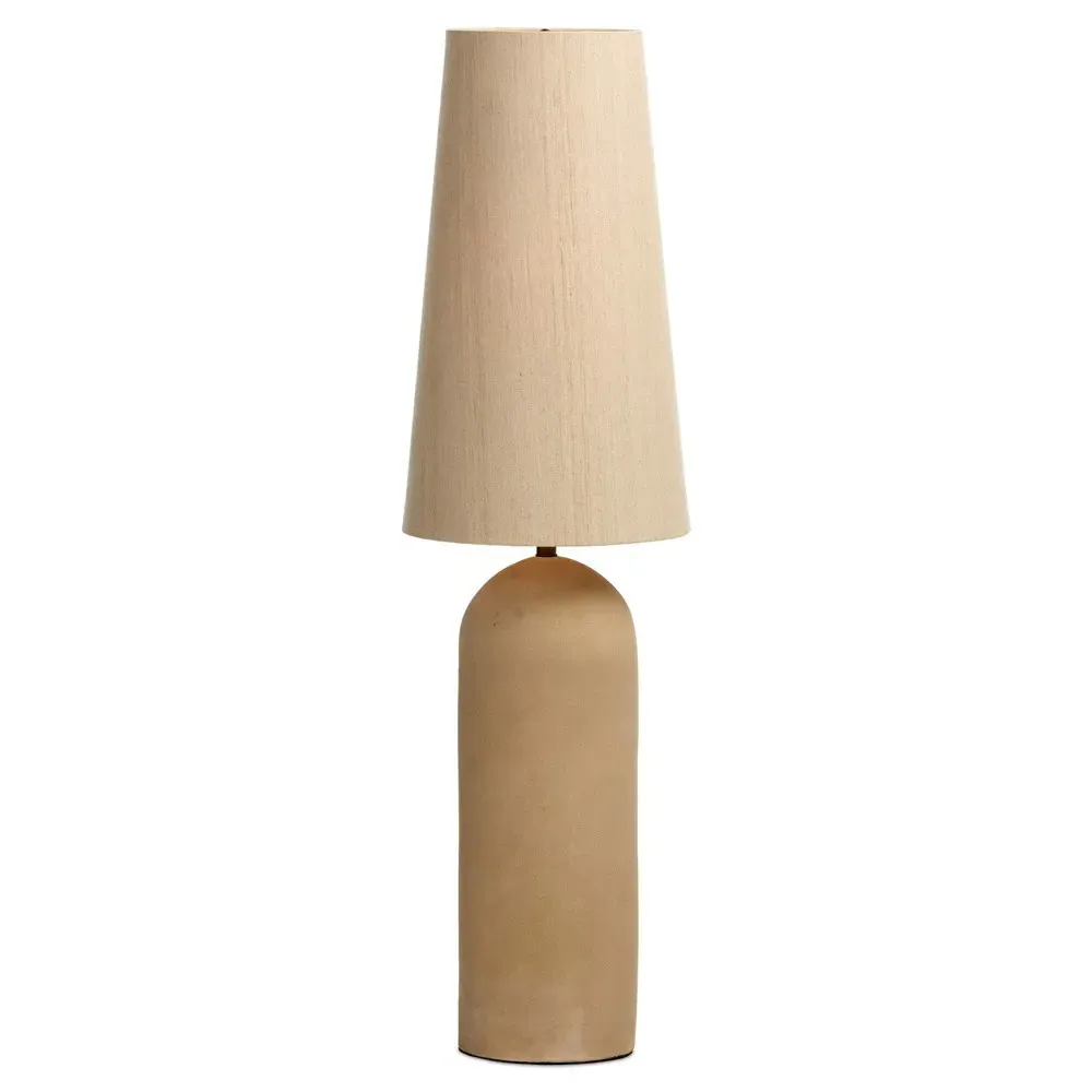 Polene Speckled Ceramic Floor Lamp - Beige, Brass