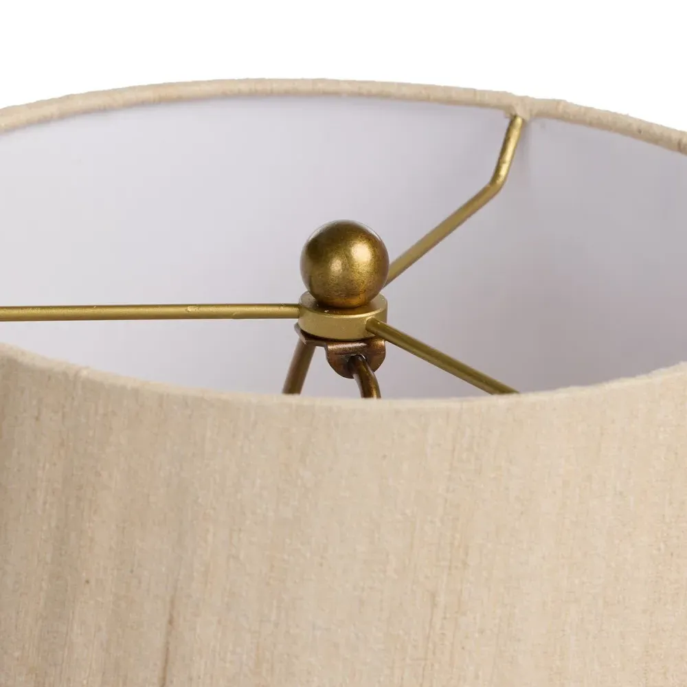 Polene Speckled Ceramic Floor Lamp - Beige, Brass