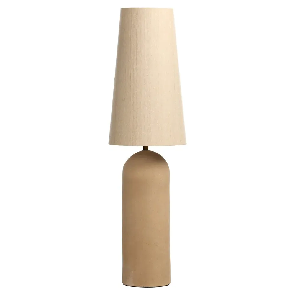 Polene Speckled Ceramic Floor Lamp - Beige, Brass