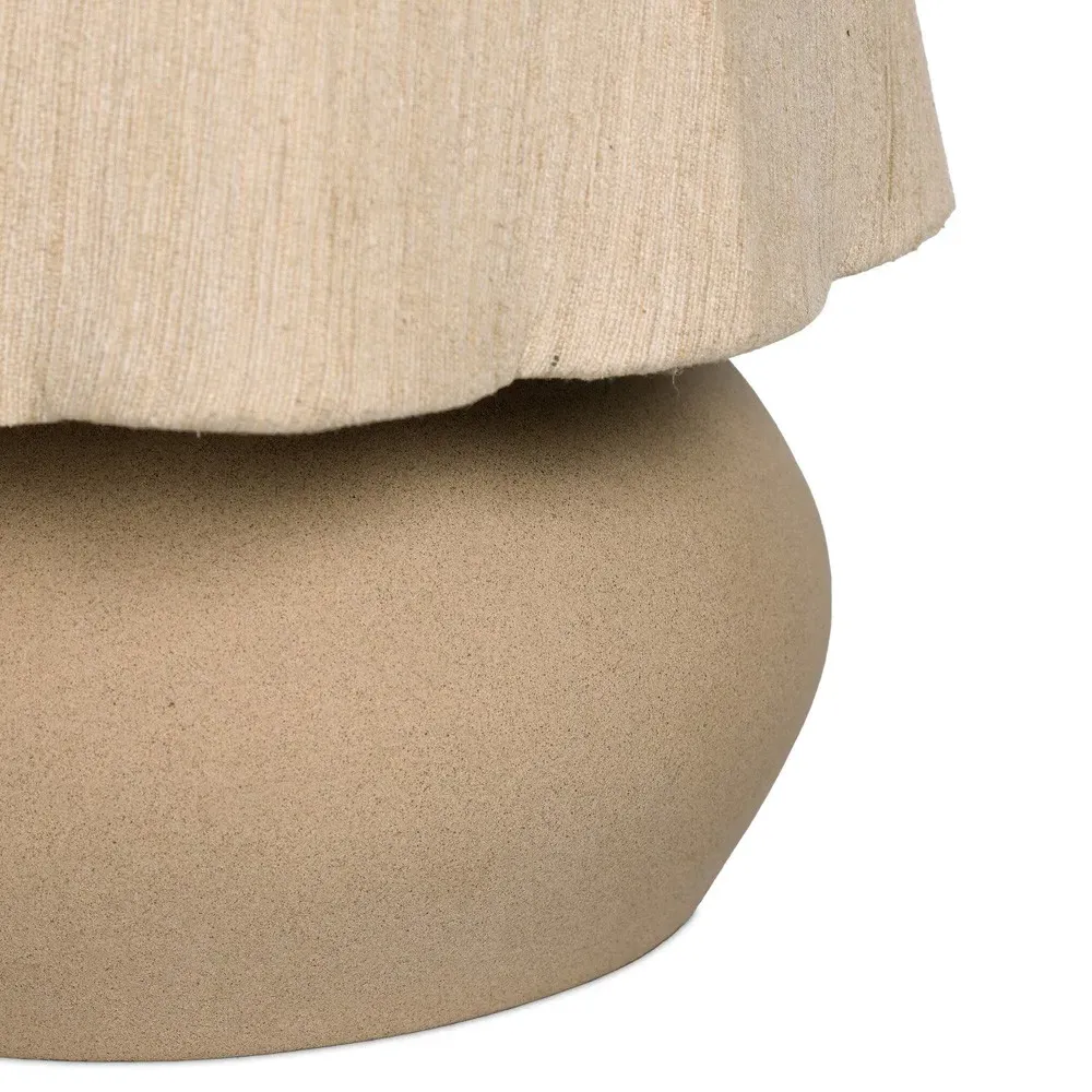 Polene Speckled Ceramic Table Lamp - Beige, Brass