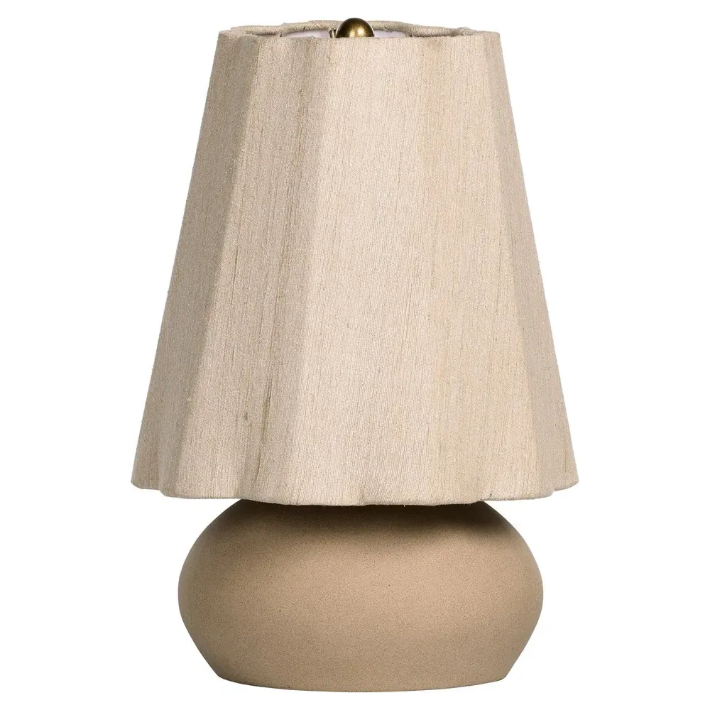 Polene Speckled Ceramic Table Lamp - Beige, Brass image