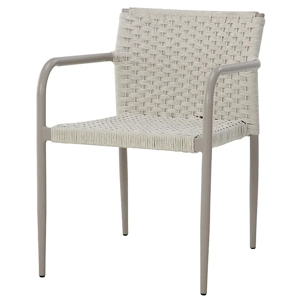 Pollard Stackable Dining Arm Chair Set - Cream, Rope