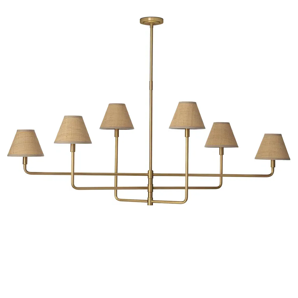 Polly Chandelier - Brown, Rattan
