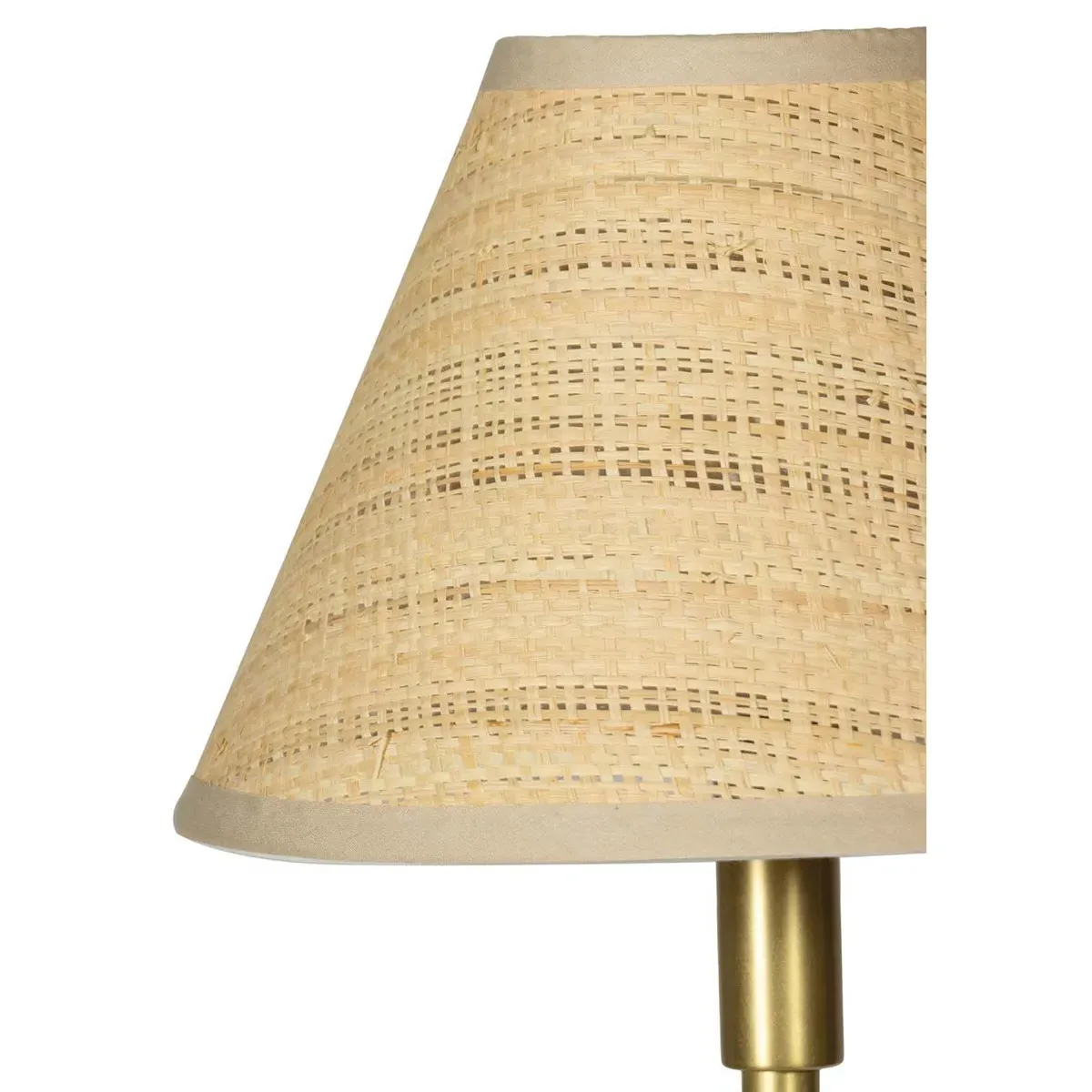 Polly Double Arm Rattan Shade Table Lamp - Natural Brass, Steel