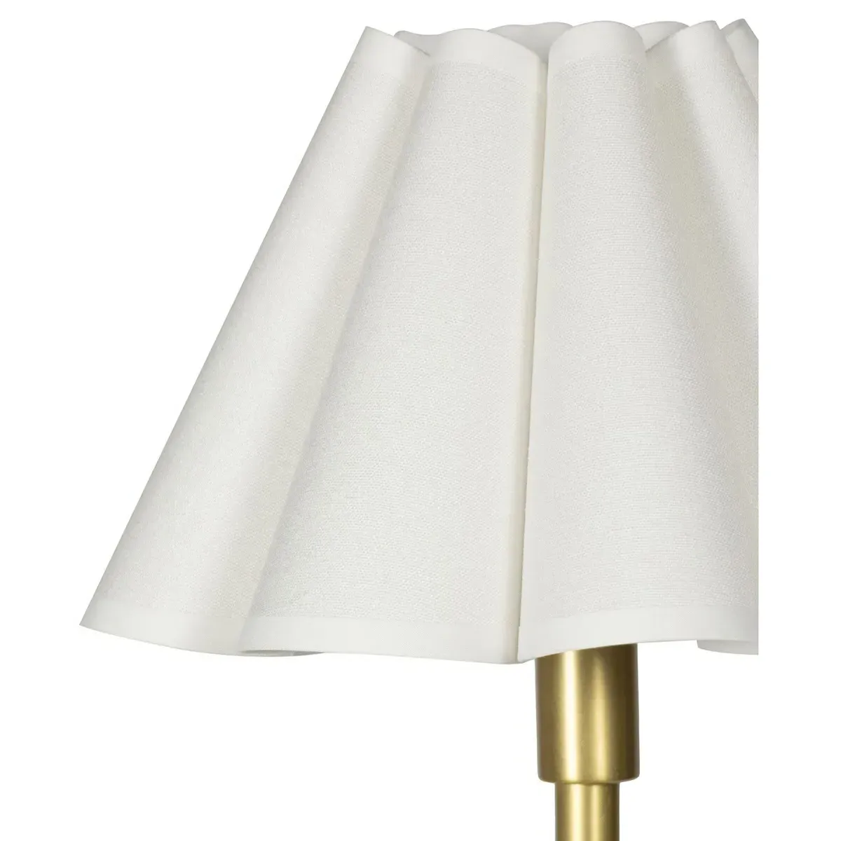 Polly French Scalloped Buffet Table Lamp - Natural Brass, Linen
