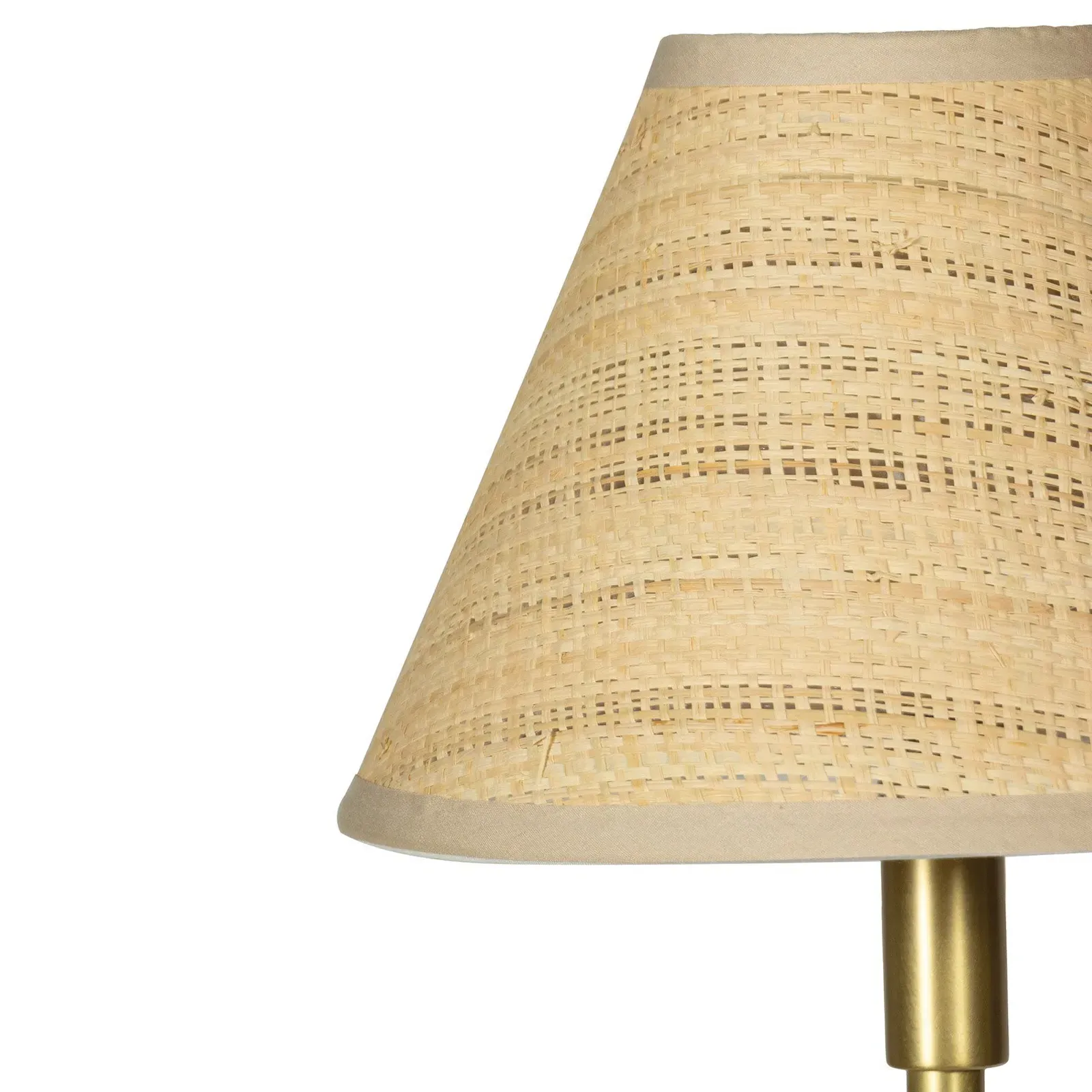 Polly Rattan Shade Floor Lamp - Natural Brass, Steel