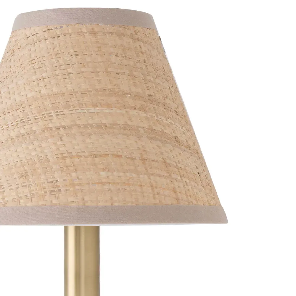 Polly Round Wall Sconce - Brown, Rattan