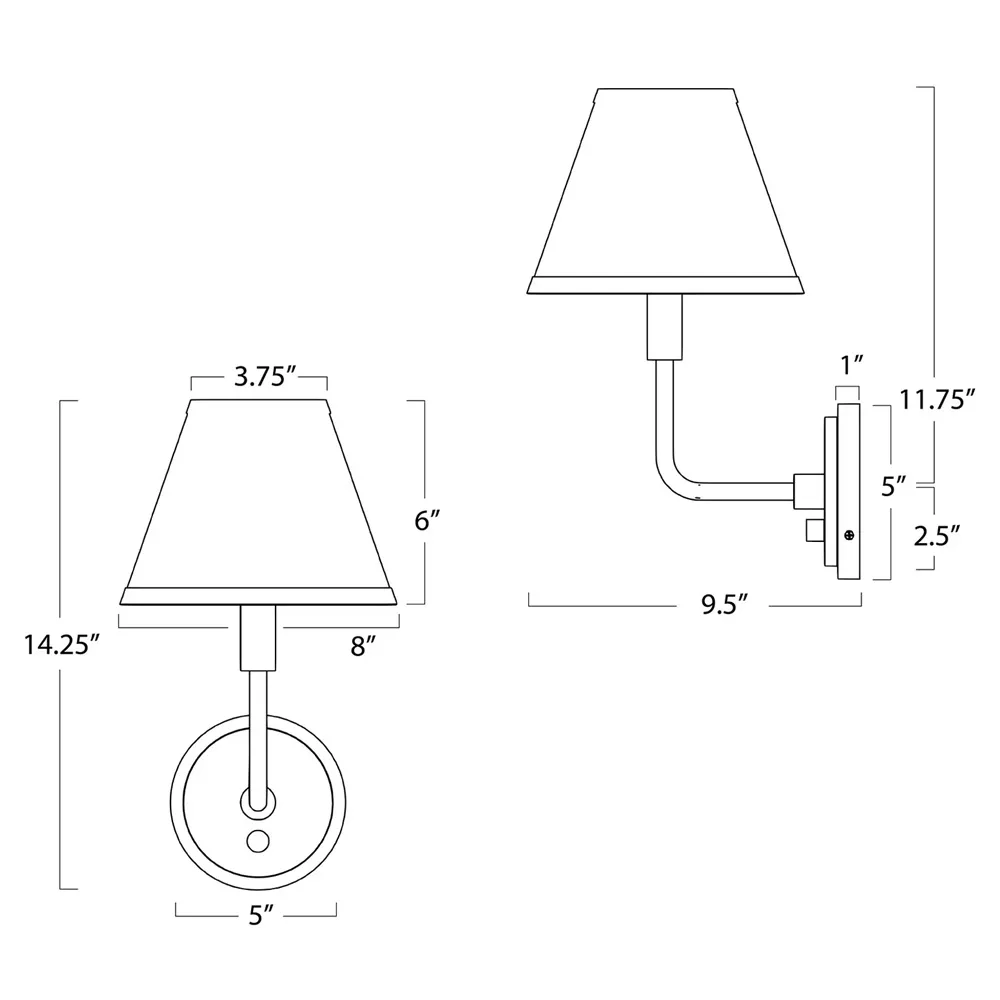 Polly Round Wall Sconce - Brown, Rattan