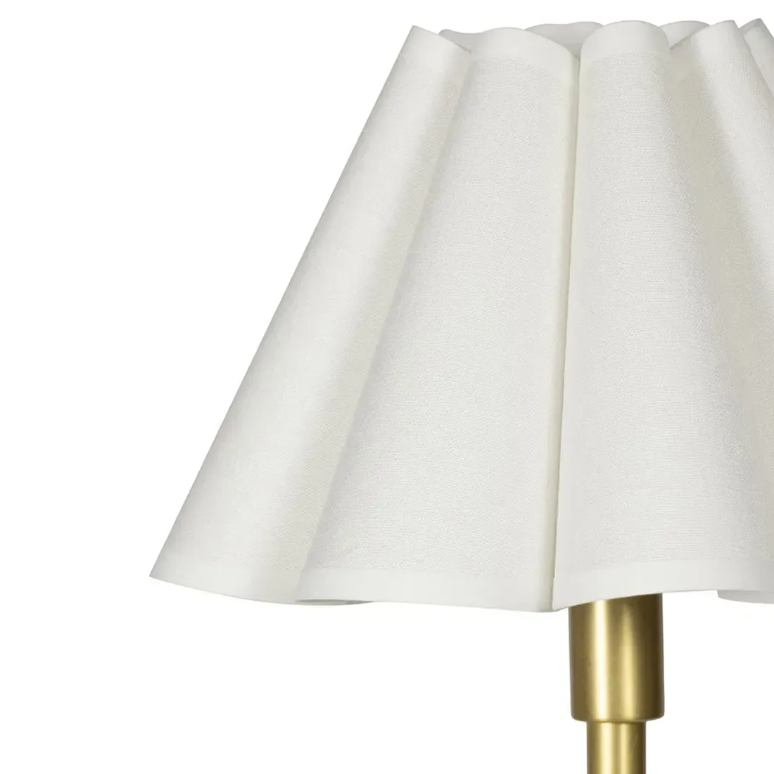 Polly Scalloped Floor Lamp - White, Brass