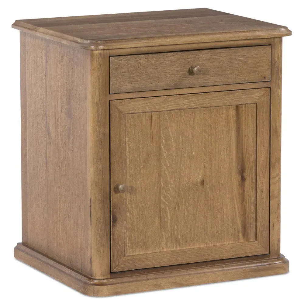 Poppy Nightstand with Storage - Saddle Brown, Oak