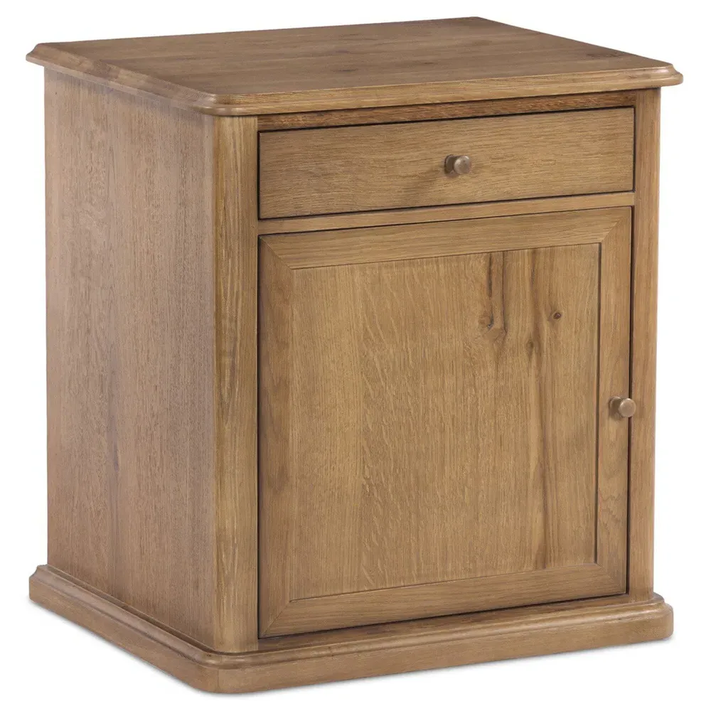 Poppy Nightstand with Storage - Saddle Brown, Oak
