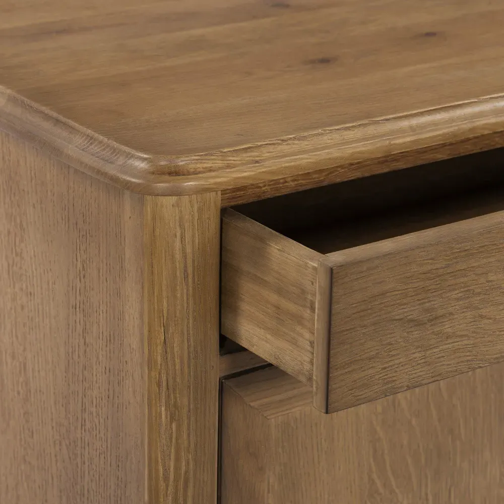 Poppy Nightstand with Storage - Saddle Brown, Oak