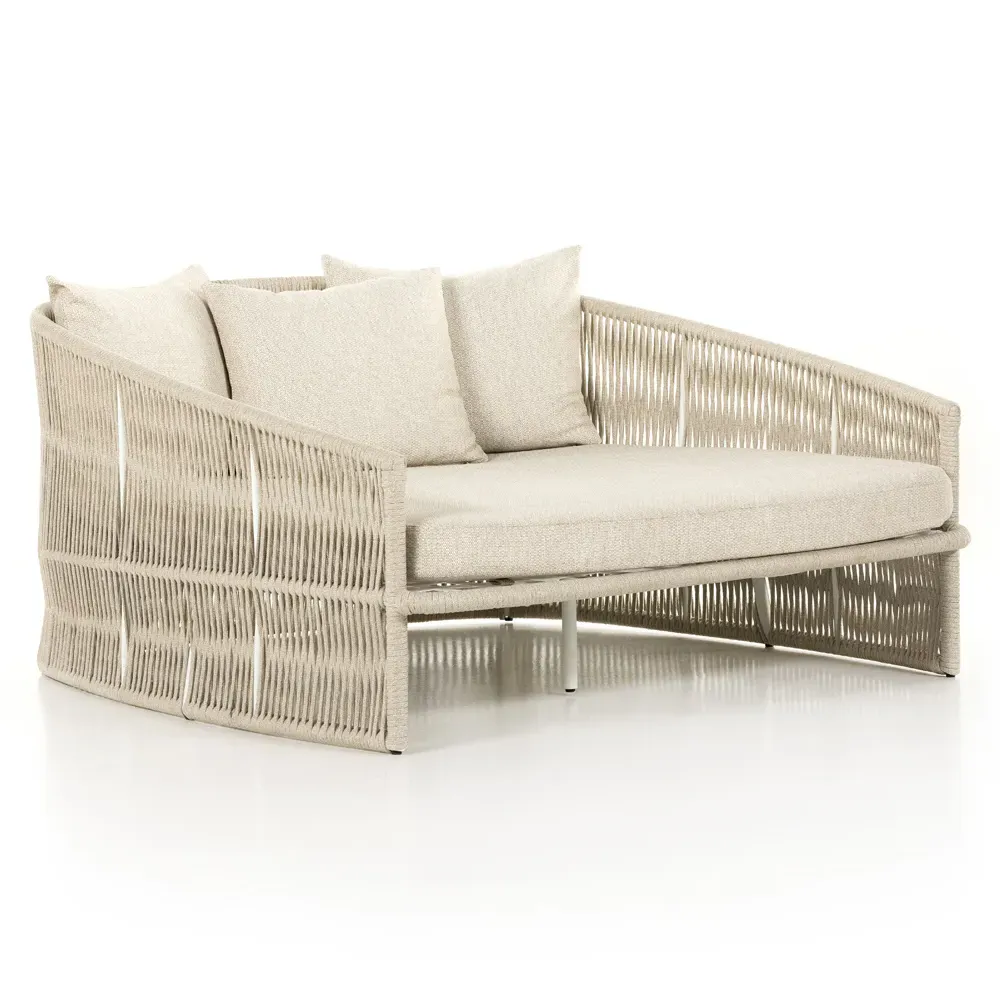 Porter Coastal Beach Outdoor Daybed - Beige, Aluminum