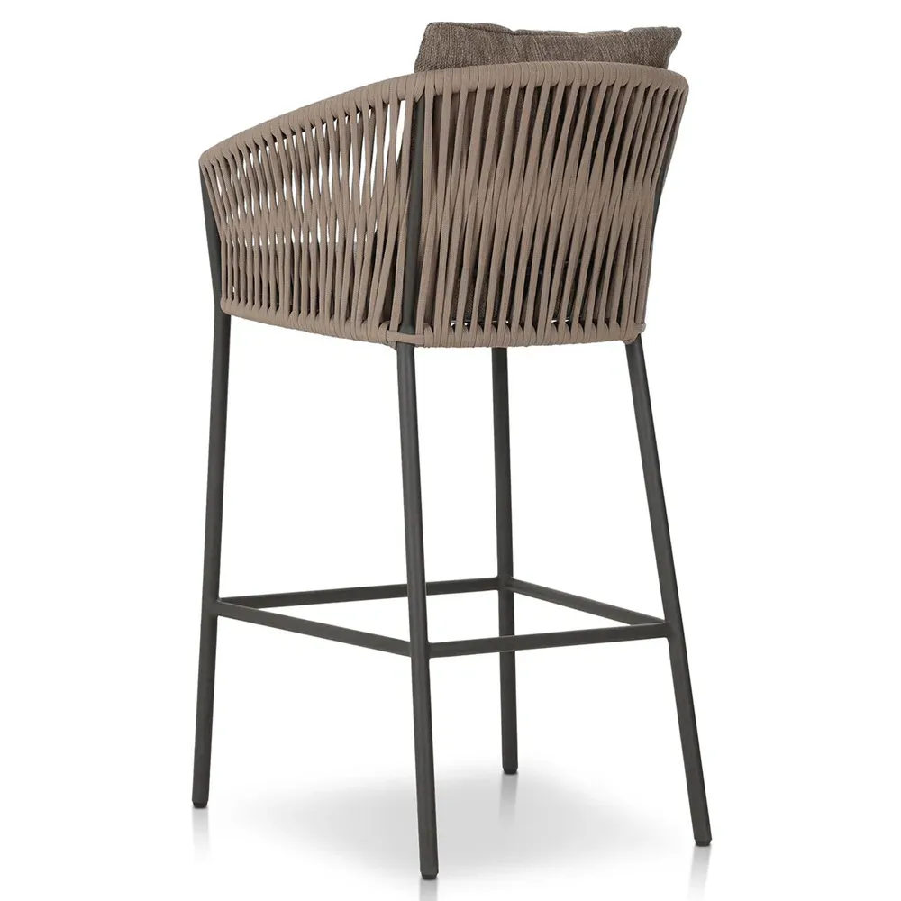Porter Outdoor Bar Stool - Brown, Aluminum