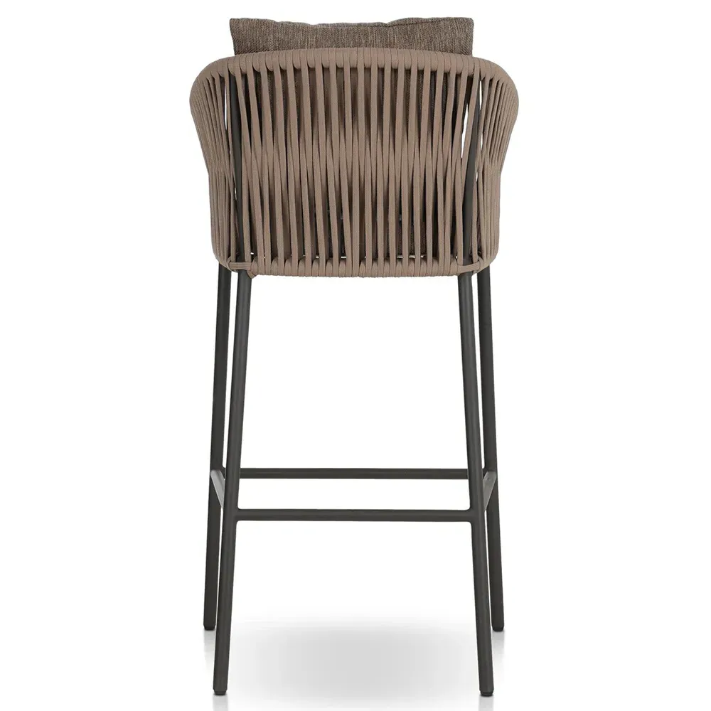Porter Outdoor Bar Stool - Brown, Aluminum