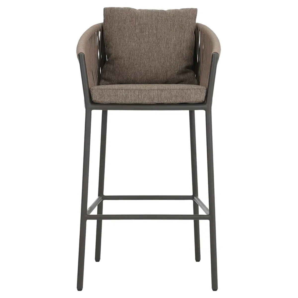 Porter Outdoor Bar Stool - Brown, Aluminum
