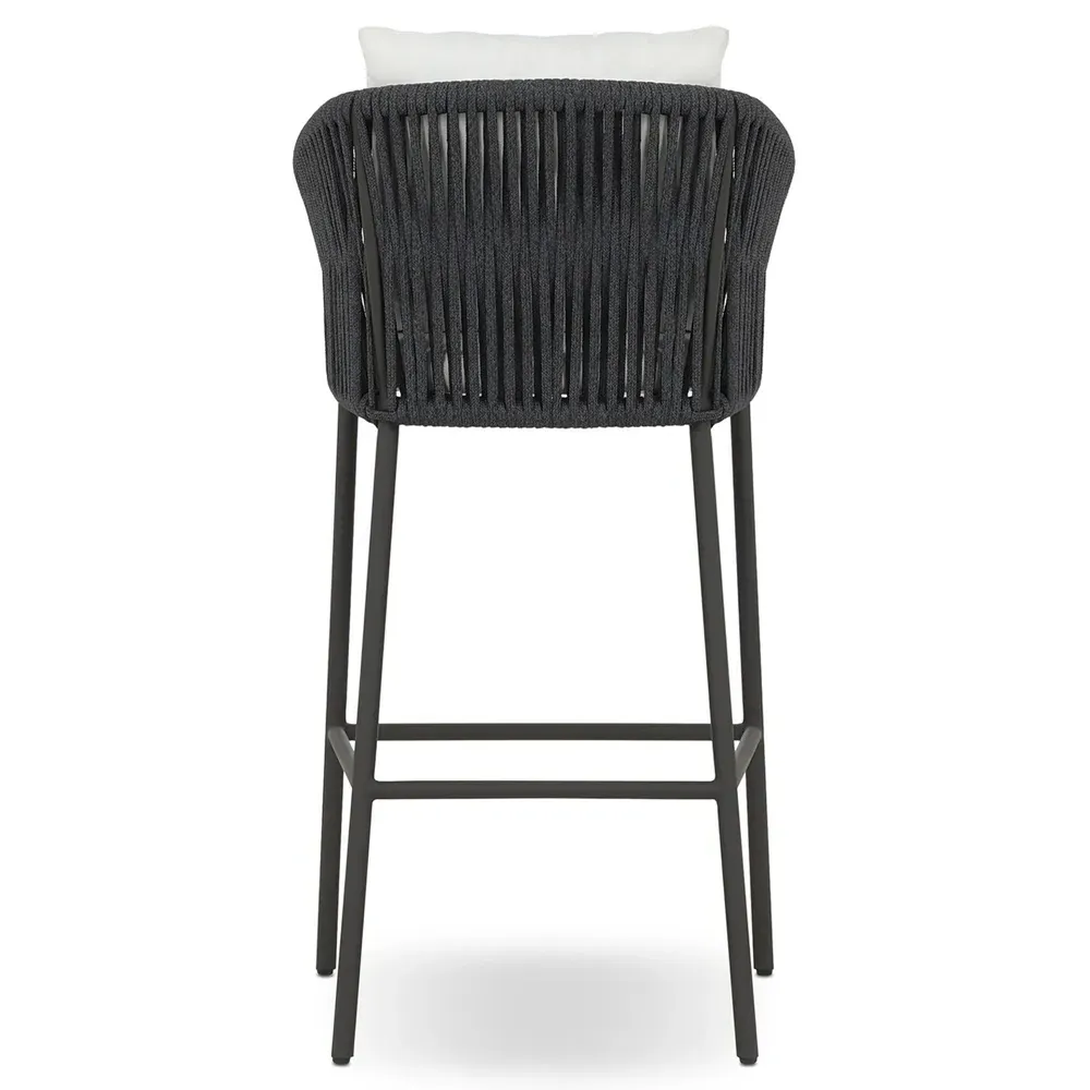 Porter Outdoor Bar Stool - White, Aluminum