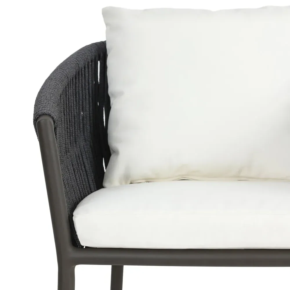 Porter Outdoor Bar Stool - White, Aluminum