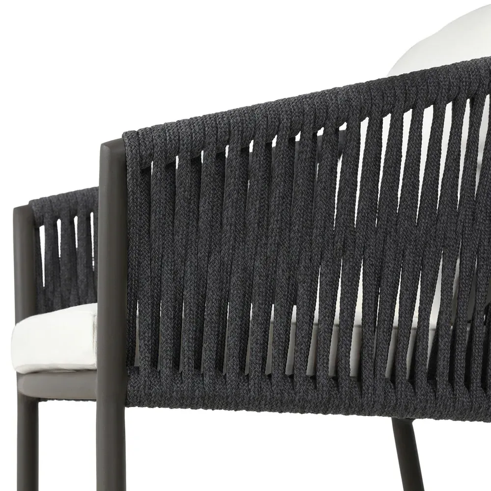 Porter Outdoor Bar Stool - White, Aluminum