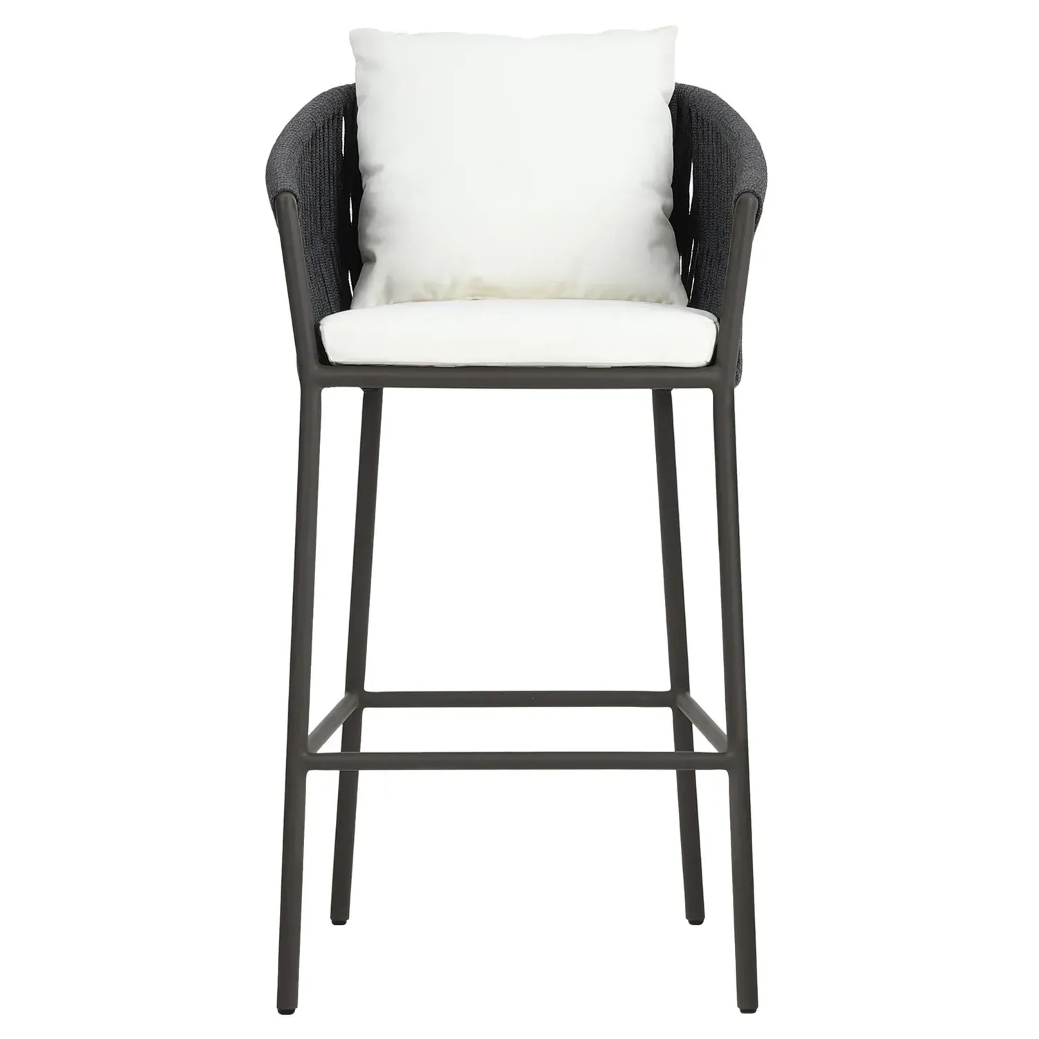 Porter Outdoor Bar Stool - White, Aluminum