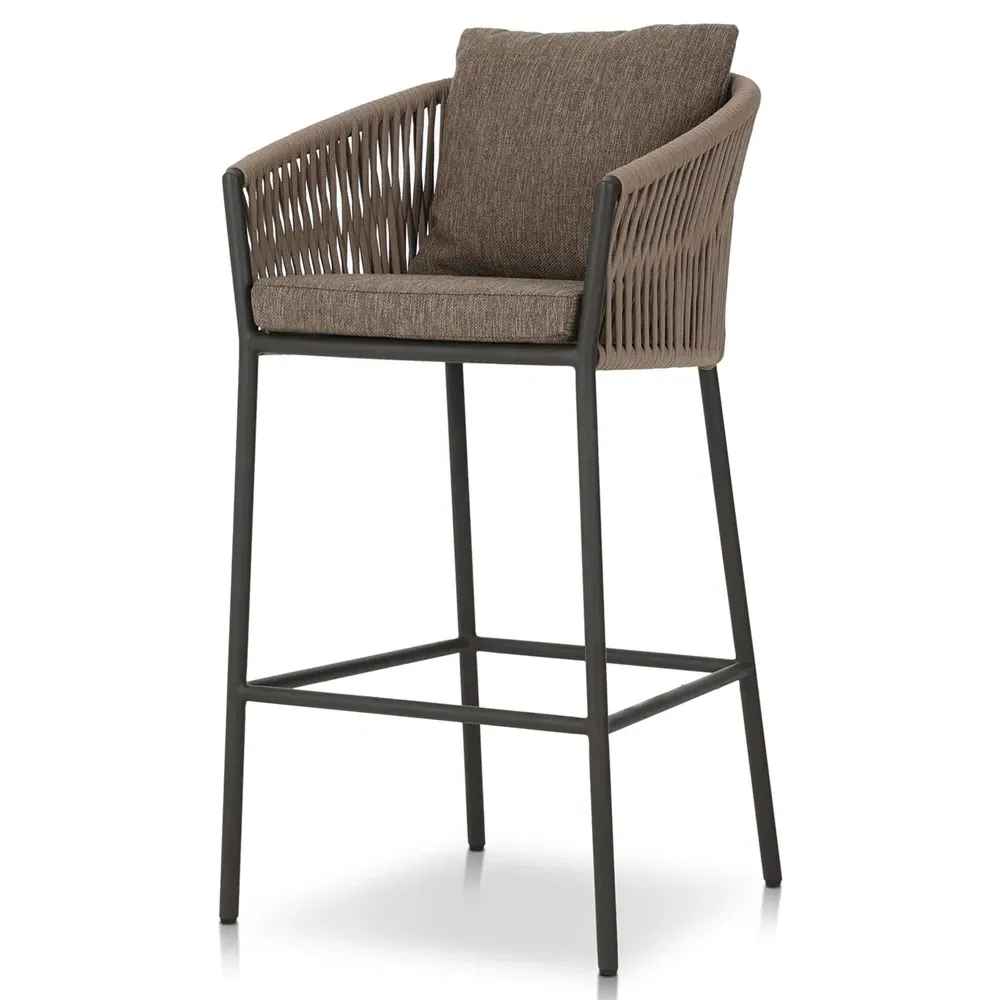 Porter Outdoor Counter Stool - Brown, Aluminum