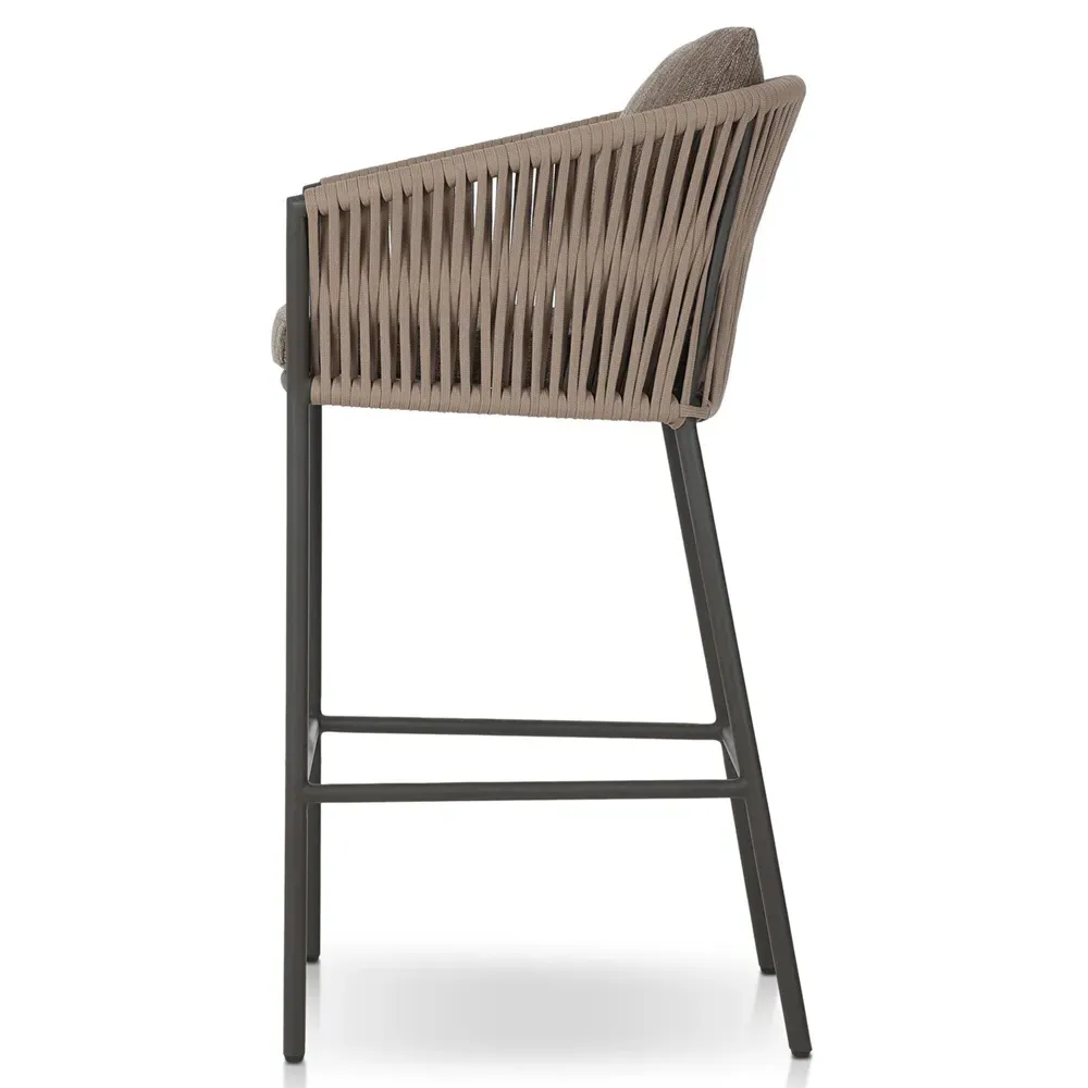 Porter Outdoor Counter Stool - Brown, Aluminum