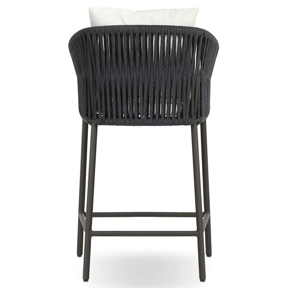 Porter Outdoor Counter Stool - White, Aluminum