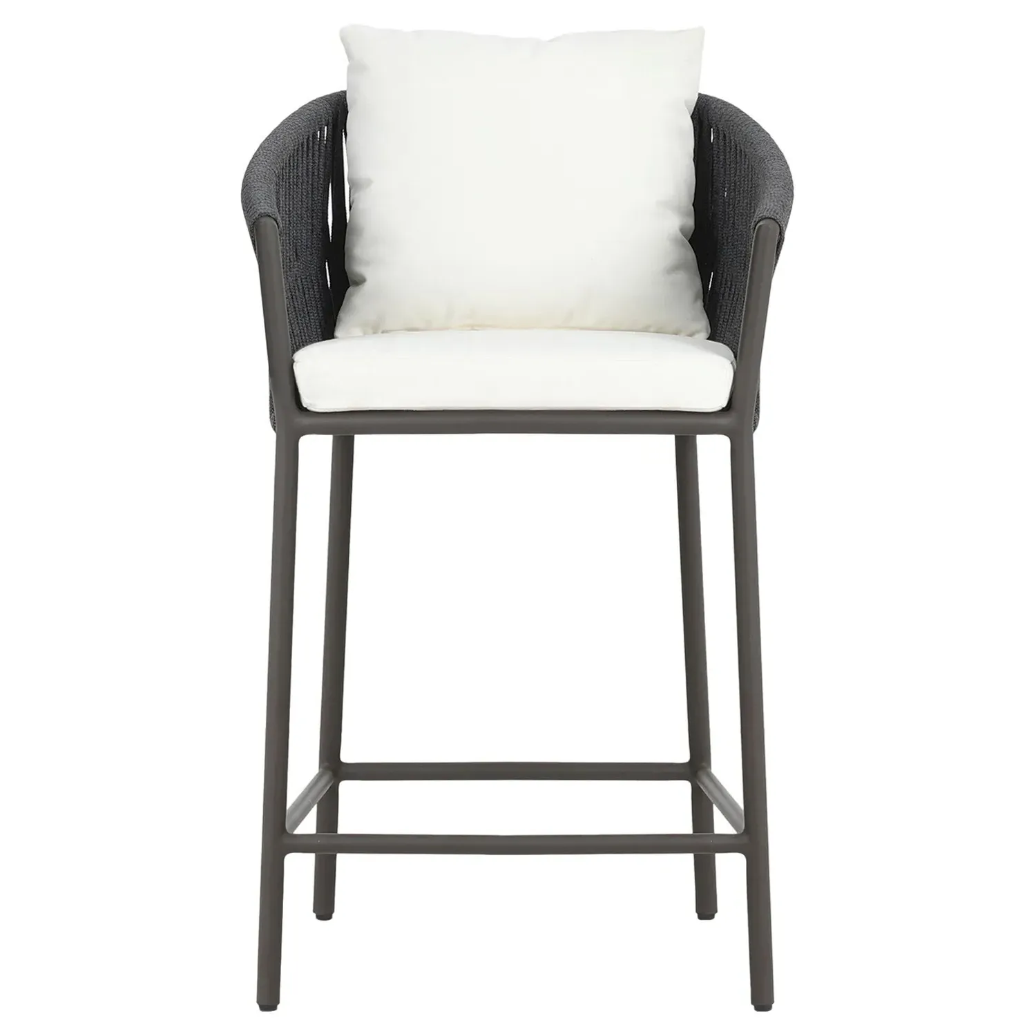 Porter Outdoor Counter Stool - White, Aluminum