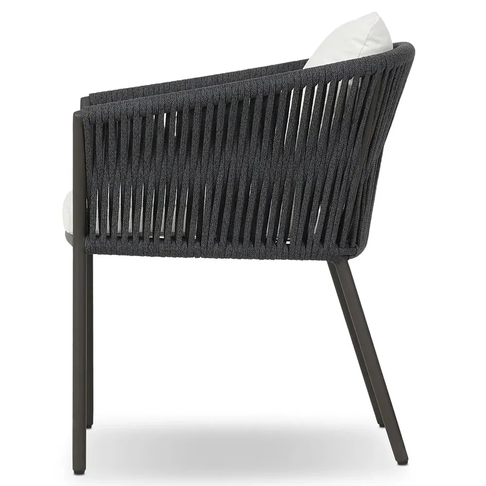 Porter Outdoor Dining Arm Chair - White, Aluminum