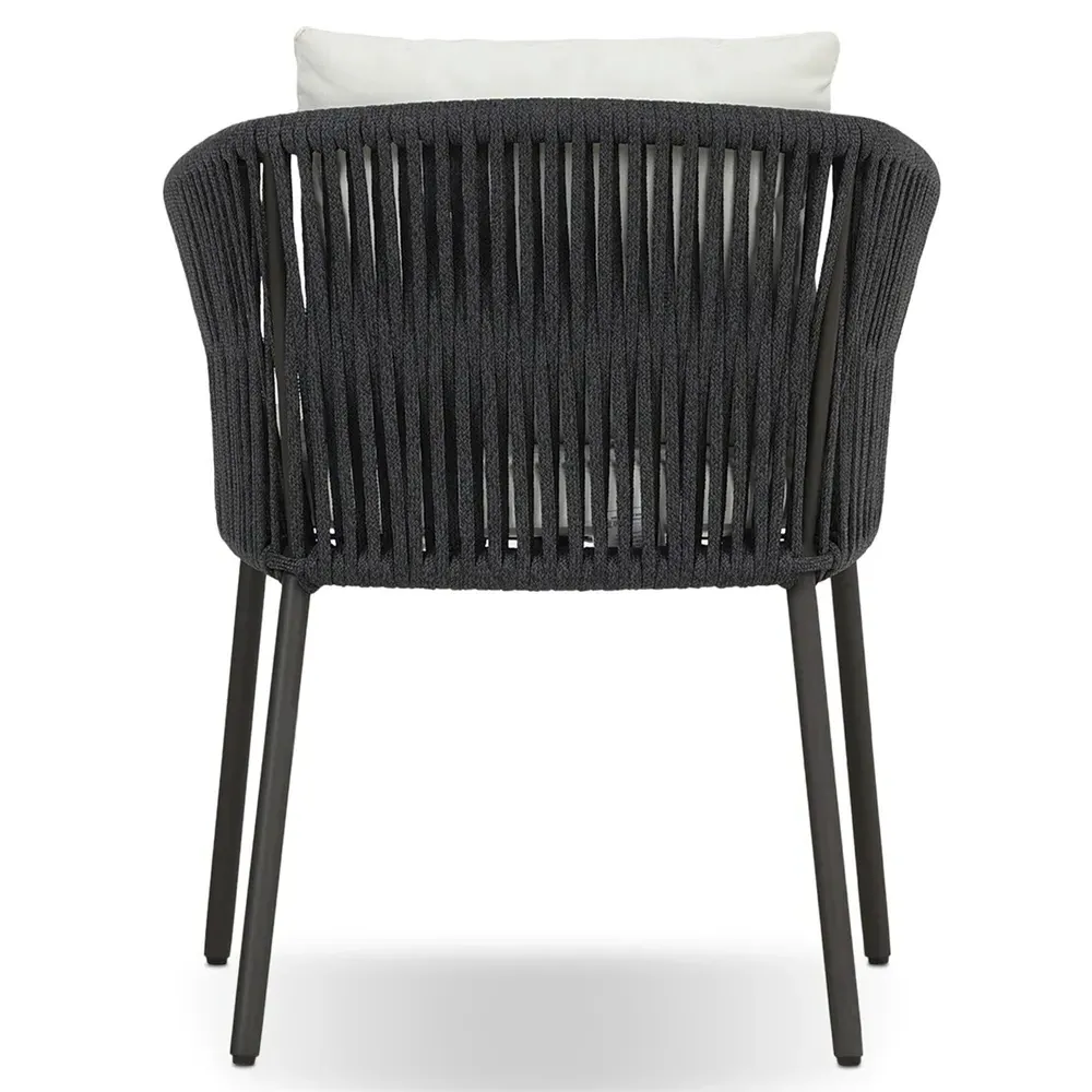 Porter Outdoor Dining Arm Chair - White, Aluminum