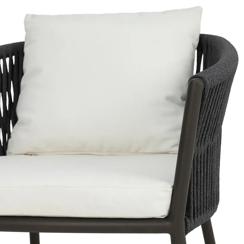 Porter Outdoor Dining Arm Chair - White, Aluminum