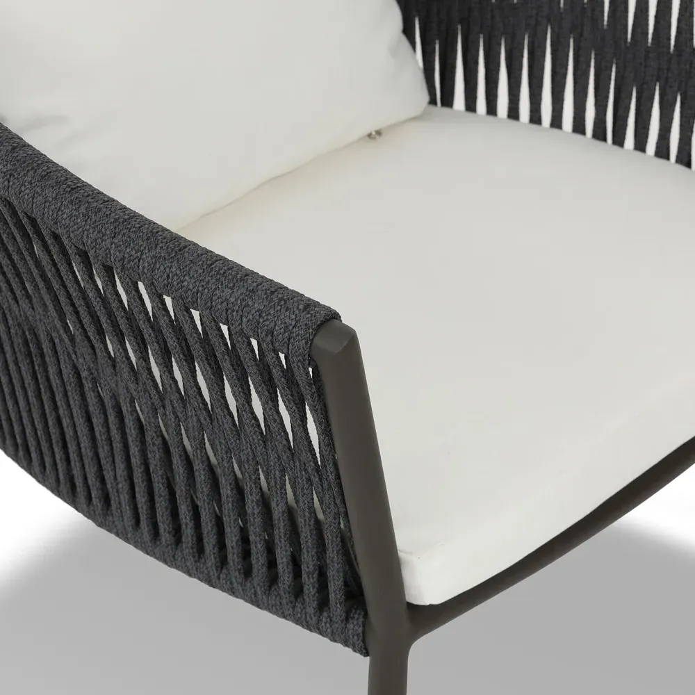 Porter Outdoor Dining Arm Chair - White, Aluminum