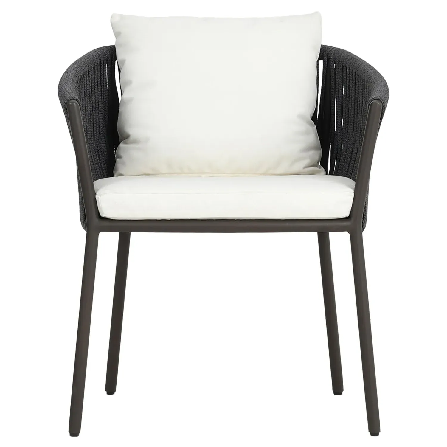 Porter Outdoor Dining Arm Chair - White, Aluminum