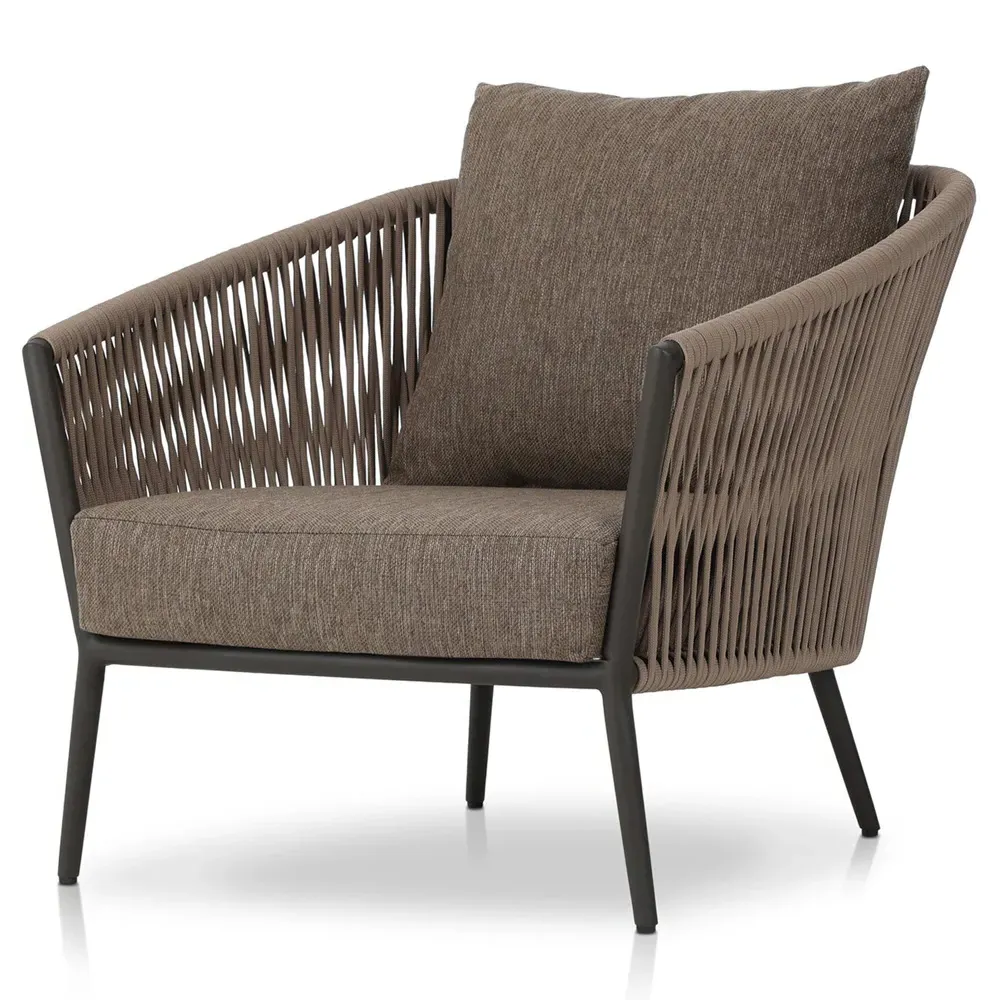 Porter Outdoor Lounge Chair - Brown, Aluminum