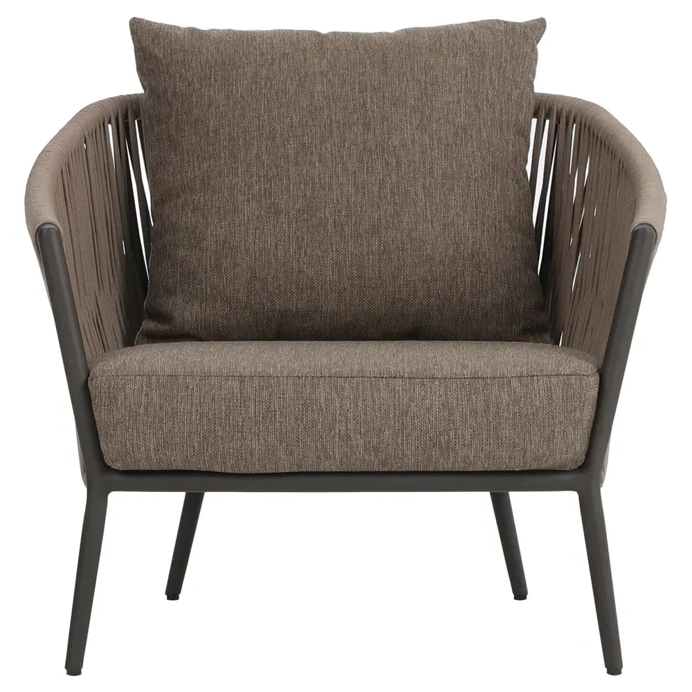 Porter Outdoor Lounge Chair - Brown, Aluminum