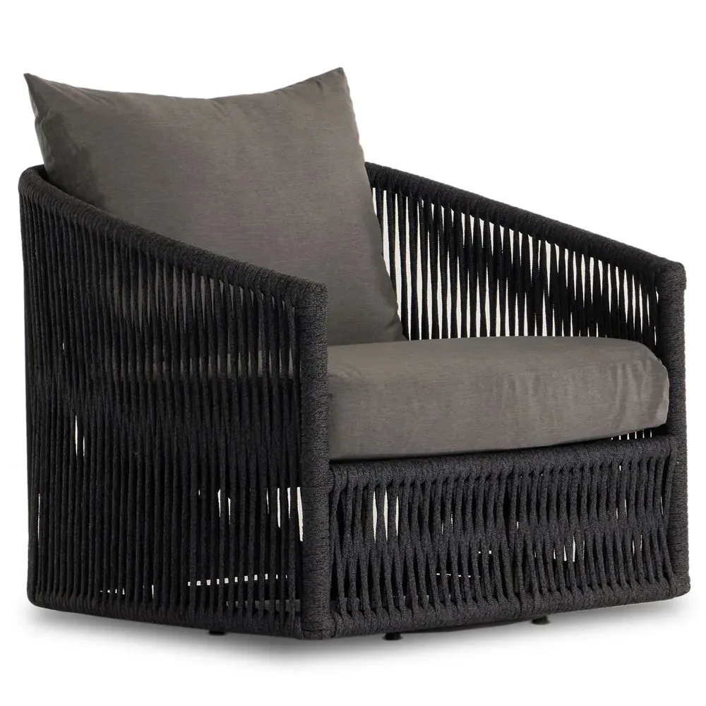 Porter Outdoor Swivel Lounge Chair - Grey, Aluminum