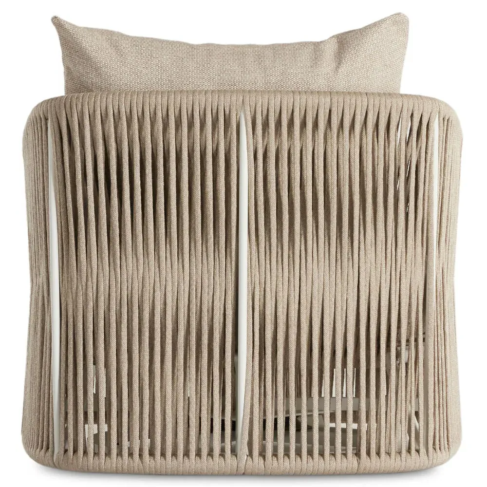 Porter Swivel Lounge Chair with Woven Rope - Beige, Aluminum