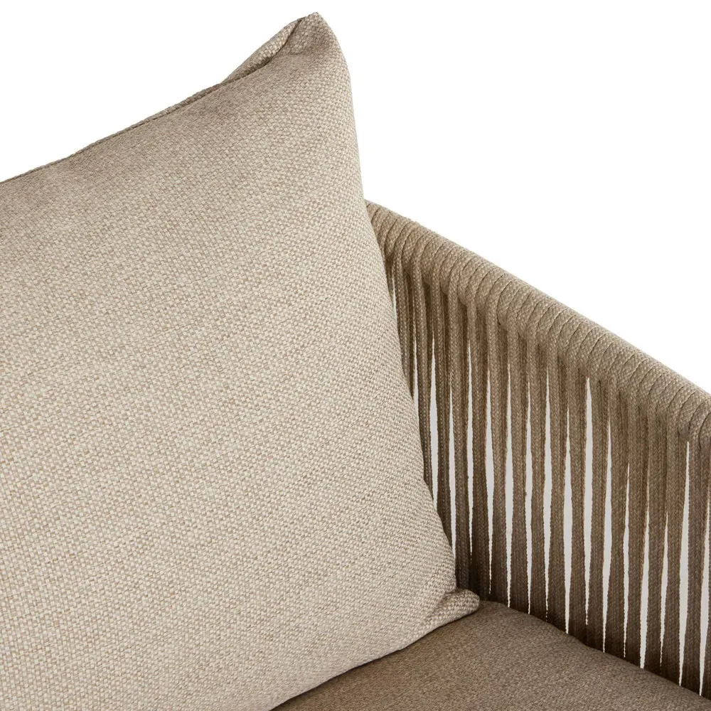 Porter Swivel Lounge Chair with Woven Rope - Beige, Aluminum