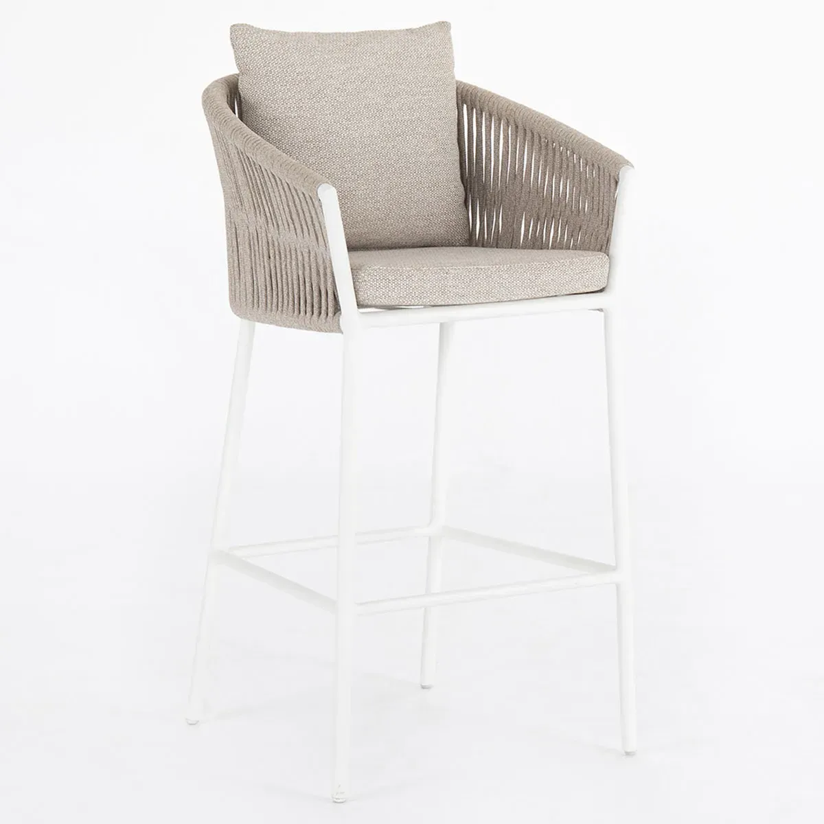 Porter Upholstered Aluminum Outdoor Bar Stool - Beige