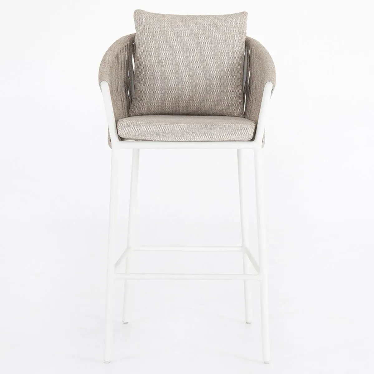 Porter Upholstered Aluminum Outdoor Bar Stool - Beige image