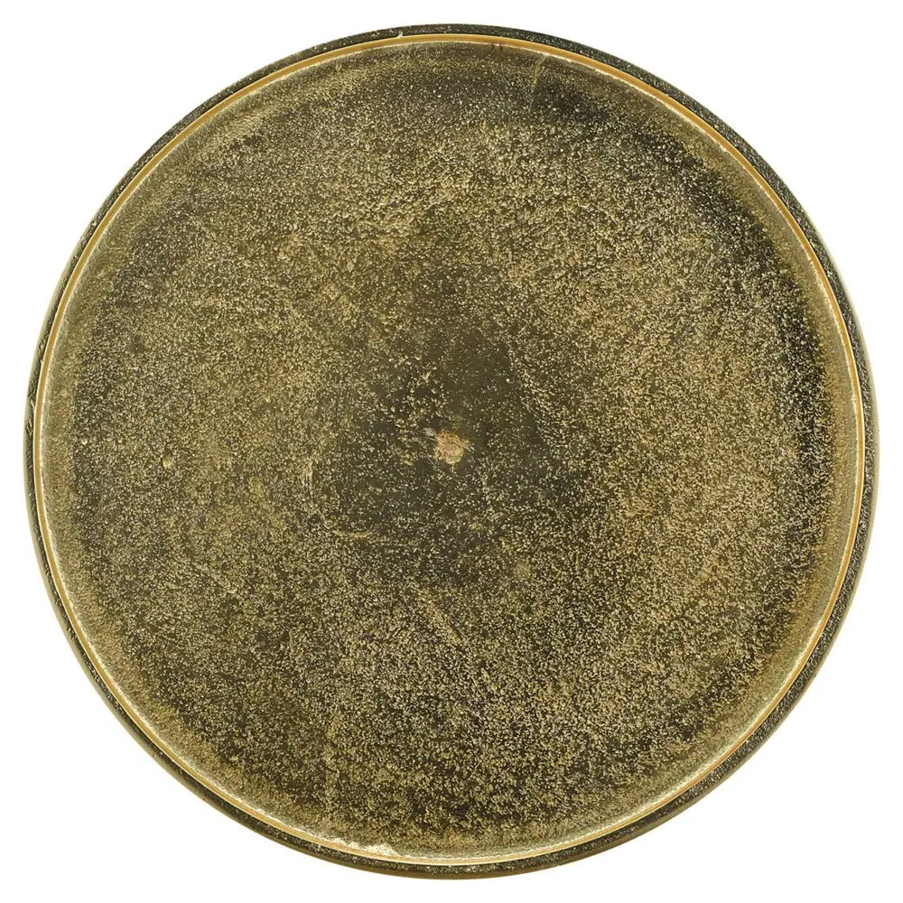 Porto Round Drink Table with Birds - Gold, Metal