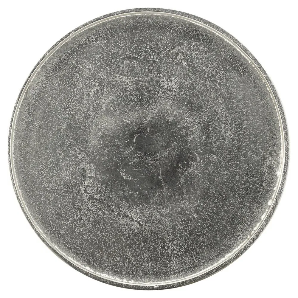 Porto Round Drink Table with Birds - Silver, Metal